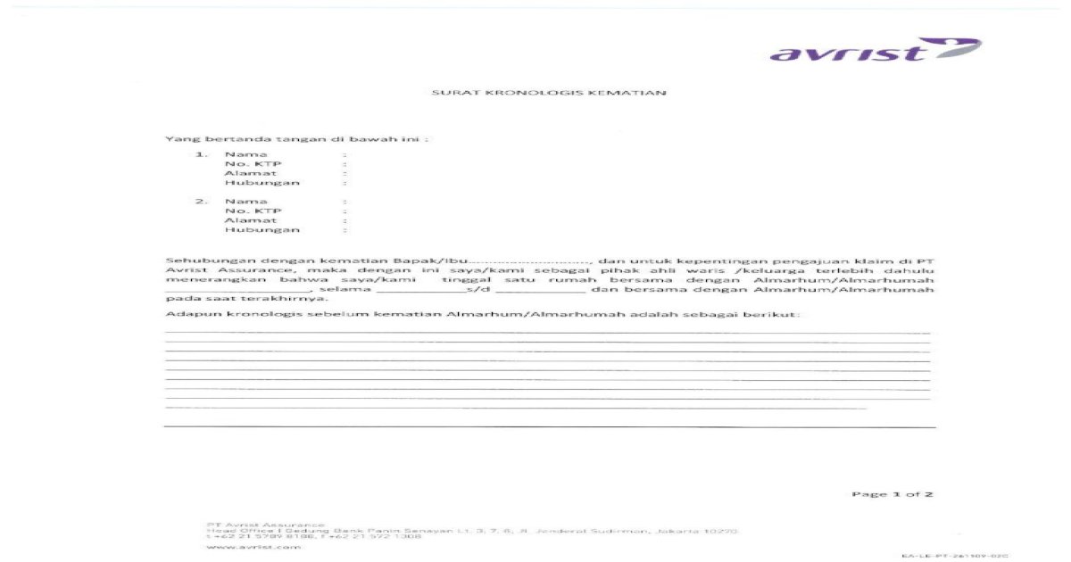 Download Contoh Surat Kronologis Kematian Nomer 28