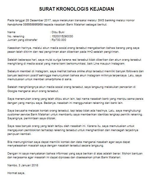 Detail Contoh Surat Kronologis Kematian Nomer 9