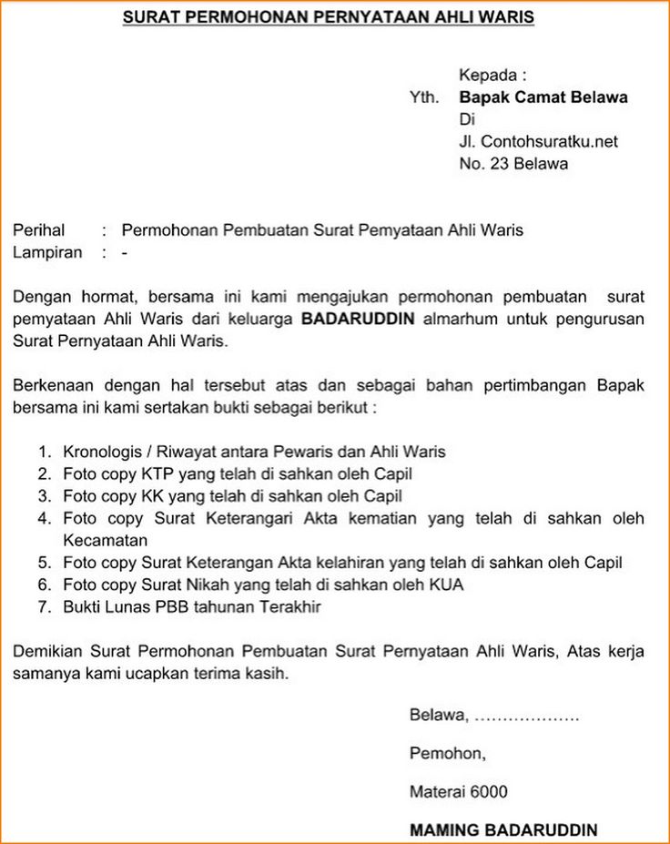 Detail Contoh Surat Kuasa Ahli Waris Nomer 56