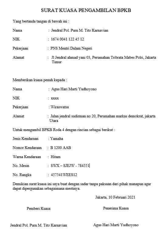 Detail Contoh Surat Kuasa Kehilangan Stnk Nomer 14