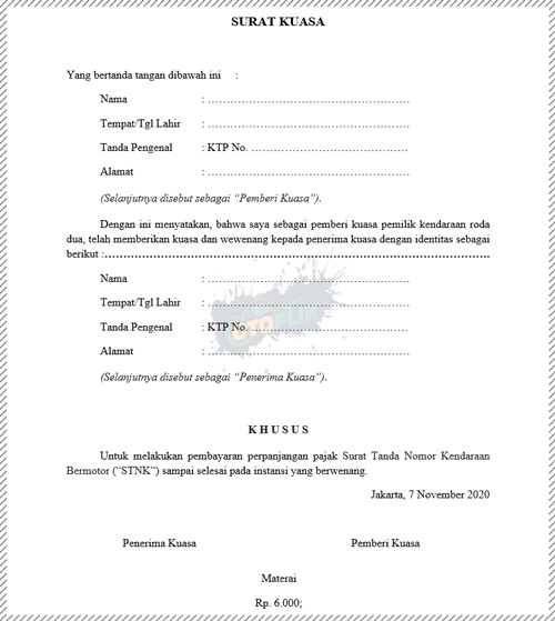 Detail Contoh Surat Kuasa Kehilangan Stnk Nomer 30