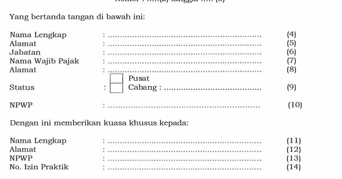 Detail Contoh Surat Kuasa Khusus Tax Amnesty Nomer 9