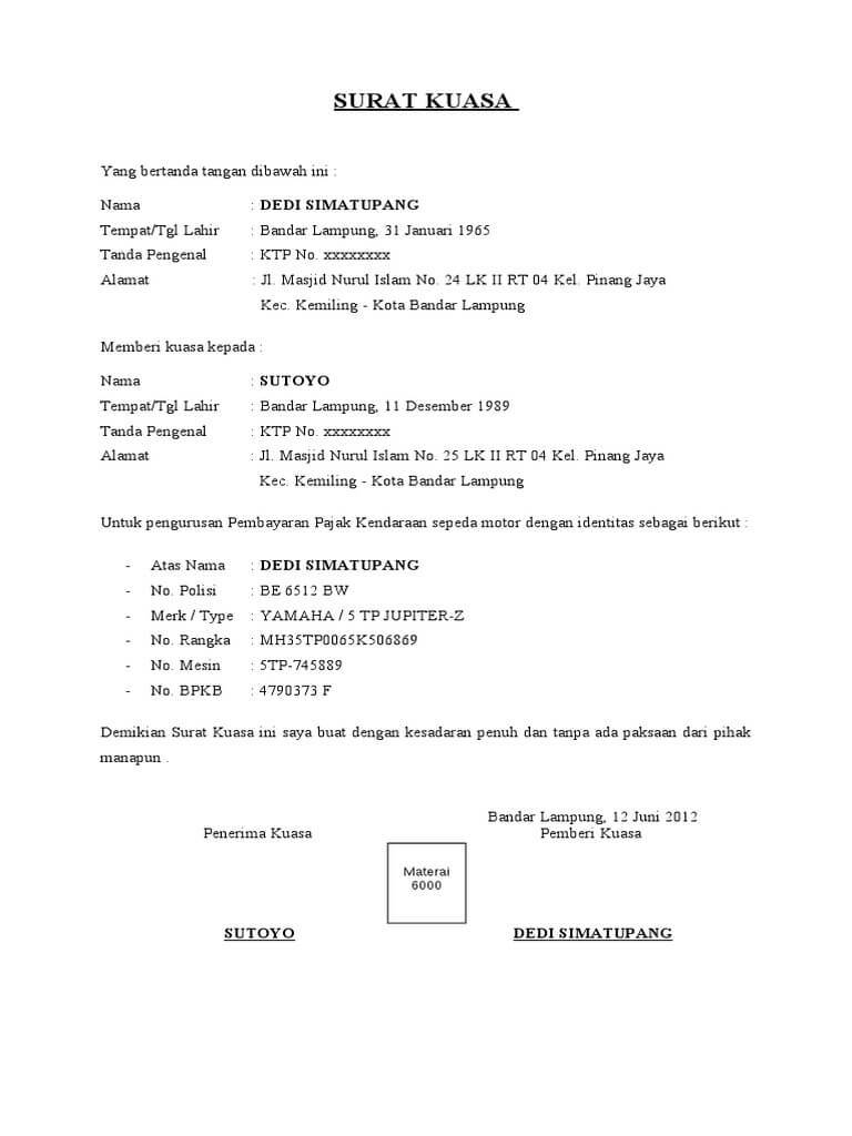 Detail Contoh Surat Kuasa Krs Mahasiswa Nomer 13