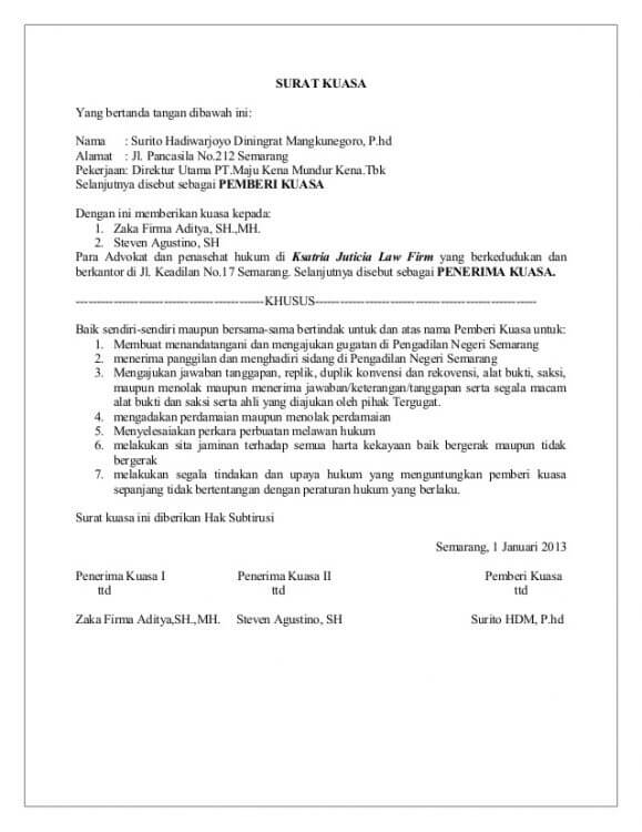 Detail Contoh Surat Kuasa Krs Mahasiswa Nomer 53