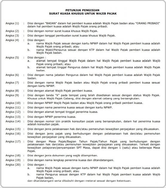 Detail Contoh Surat Kuasa Lapor Pajak Nomer 31