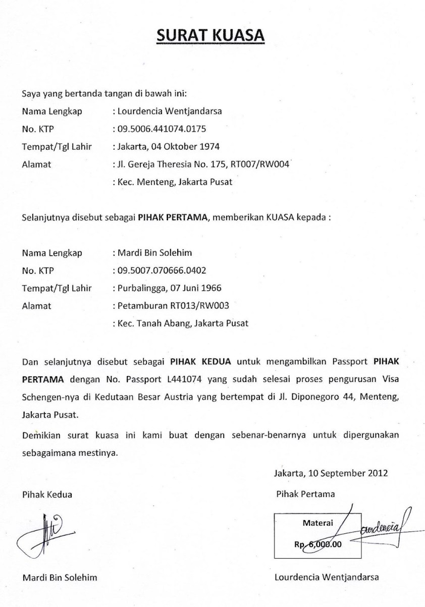 Detail Contoh Surat Kuasa Lelang Nomer 32