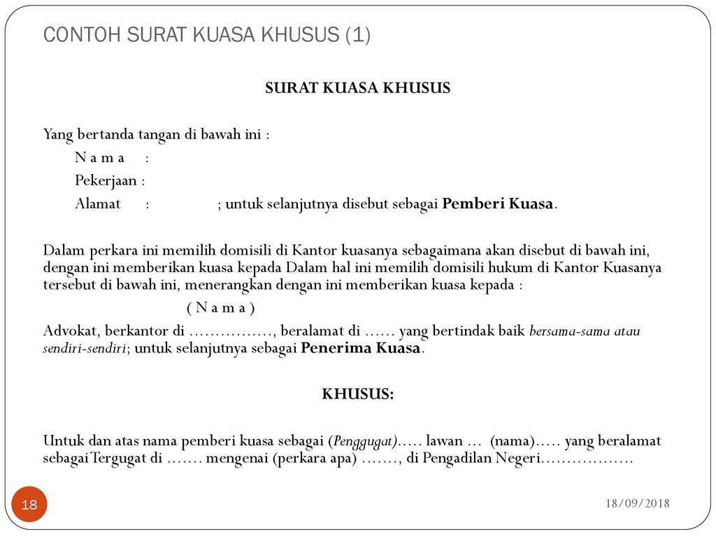 Detail Contoh Surat Kuasa Mediasi Nomer 24