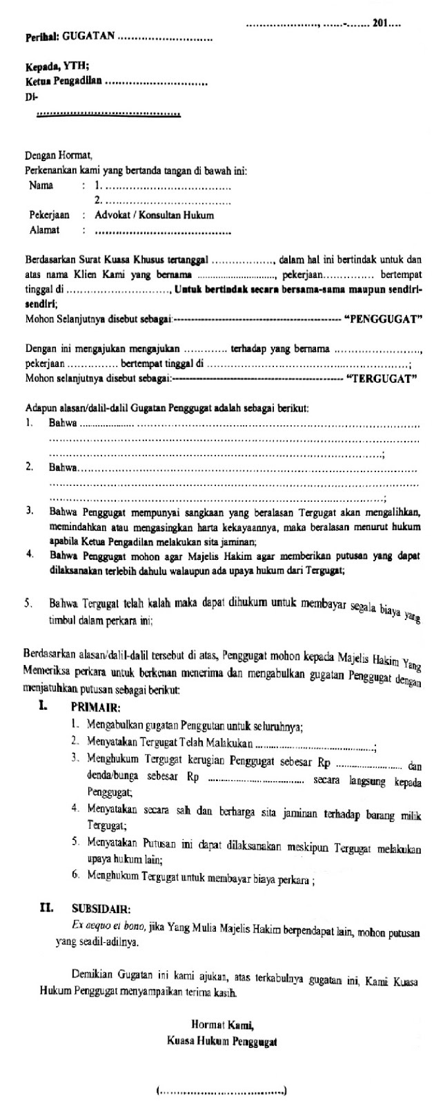 Detail Contoh Surat Kuasa Mediasi Nomer 45