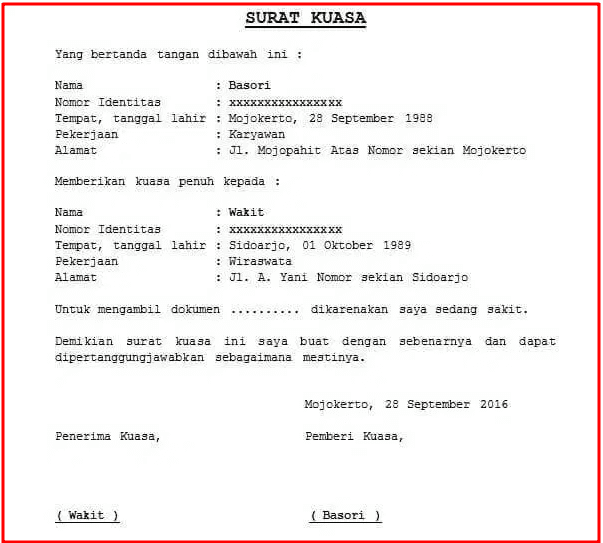 Detail Contoh Surat Kuasa Mengurus Sertifikat Tanah Nomer 28