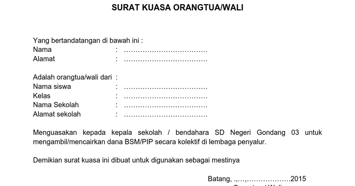 Detail Contoh Surat Kuasa Orang Tua Nomer 4