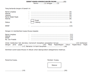 Detail Contoh Surat Kuasa Pajak Badan Nomer 28