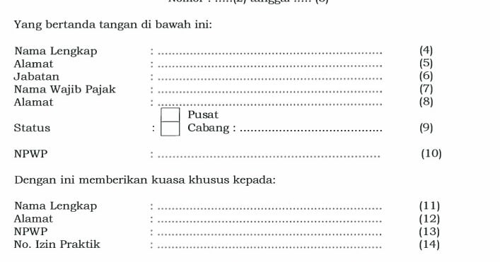 Detail Contoh Surat Kuasa Pajak Badan Nomer 34