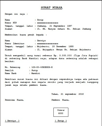 Detail Contoh Surat Kuasa Pembatalan Tiket Nomer 11