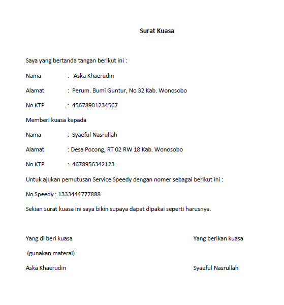 Detail Contoh Surat Kuasa Pembuatan Akta Kelahiran Doc Nomer 3