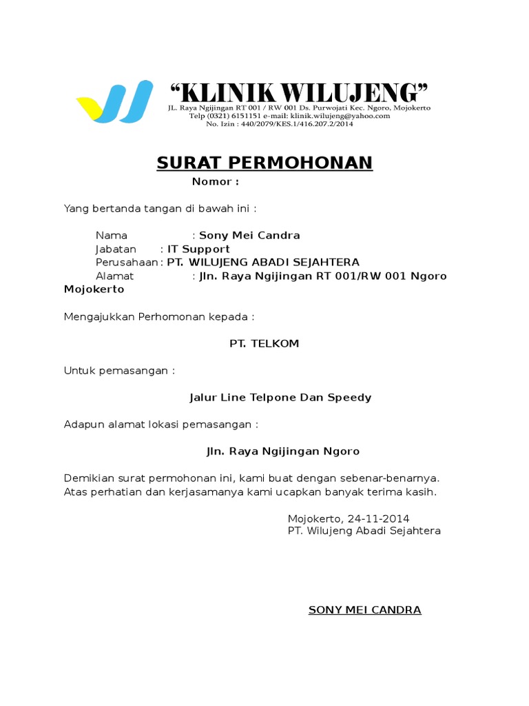 Detail Contoh Surat Kuasa Pemutusan Indihome Nomer 46