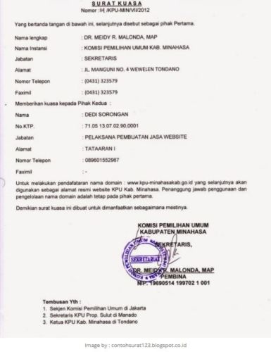 Detail Contoh Surat Kuasa Pemutusan Indihome Nomer 50