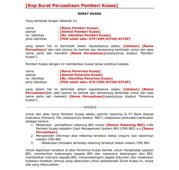 Detail Contoh Surat Kuasa Penandatanganan Dokumen Nomer 51