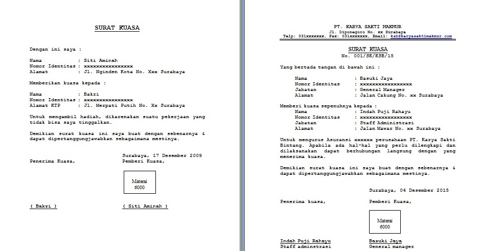 Detail Contoh Surat Kuasa Pencairan Bpjs Nomer 15