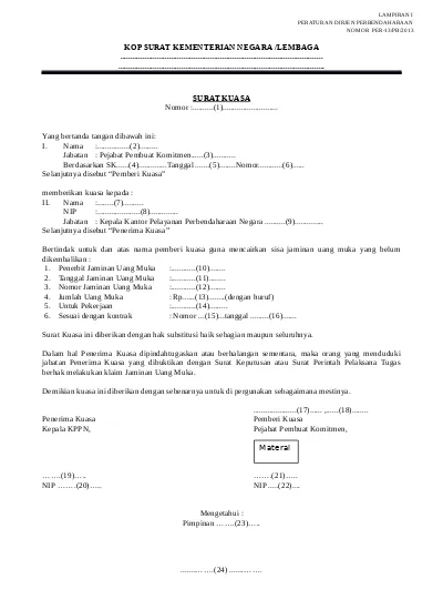 Detail Contoh Surat Kuasa Pencairan Deposito Nomer 17