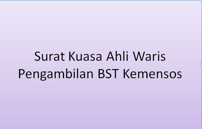 Detail Contoh Surat Kuasa Pengambilan Bst Nomer 13