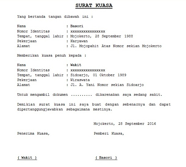 Detail Contoh Surat Kuasa Pengambilan Ijazah Asli Nomer 19