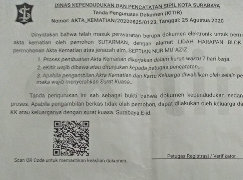 Detail Contoh Surat Kuasa Pengurusan Akta Kematian Nomer 22