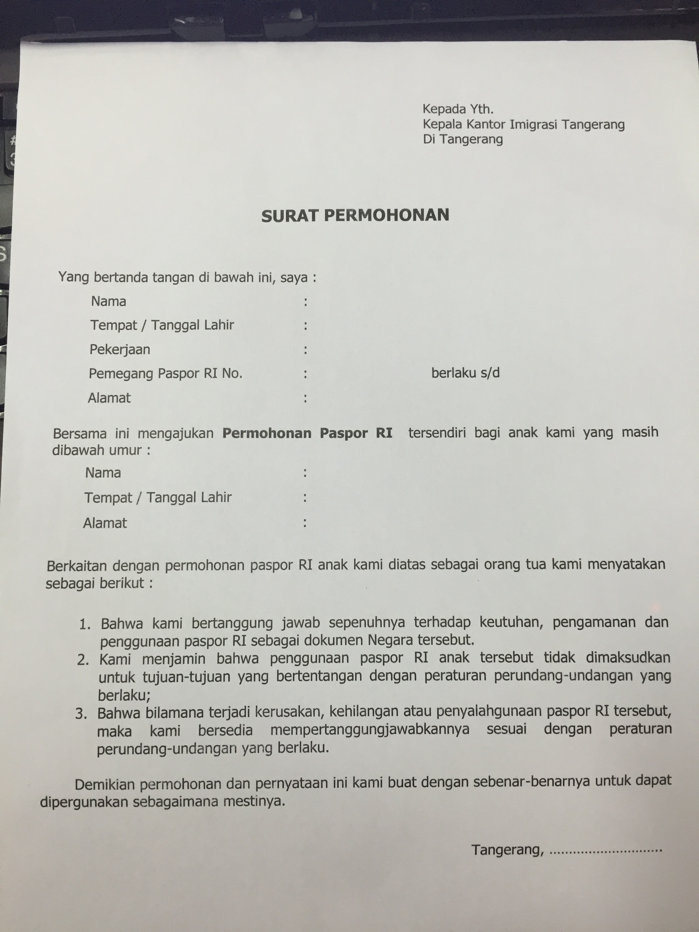 Detail Contoh Surat Kuasa Pengurusan Paspor Anak Nomer 13