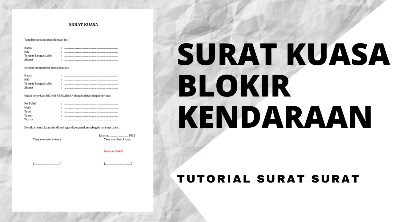 Detail Contoh Surat Kuasa Pengurusan Stnk Motor Nomer 56