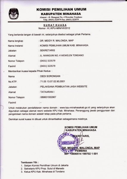 Detail Contoh Surat Kuasa Perantara Nomer 14