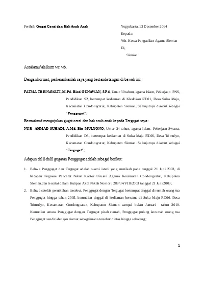 Detail Contoh Surat Kuasa Perceraian Sebagai Penggugat Nomer 33