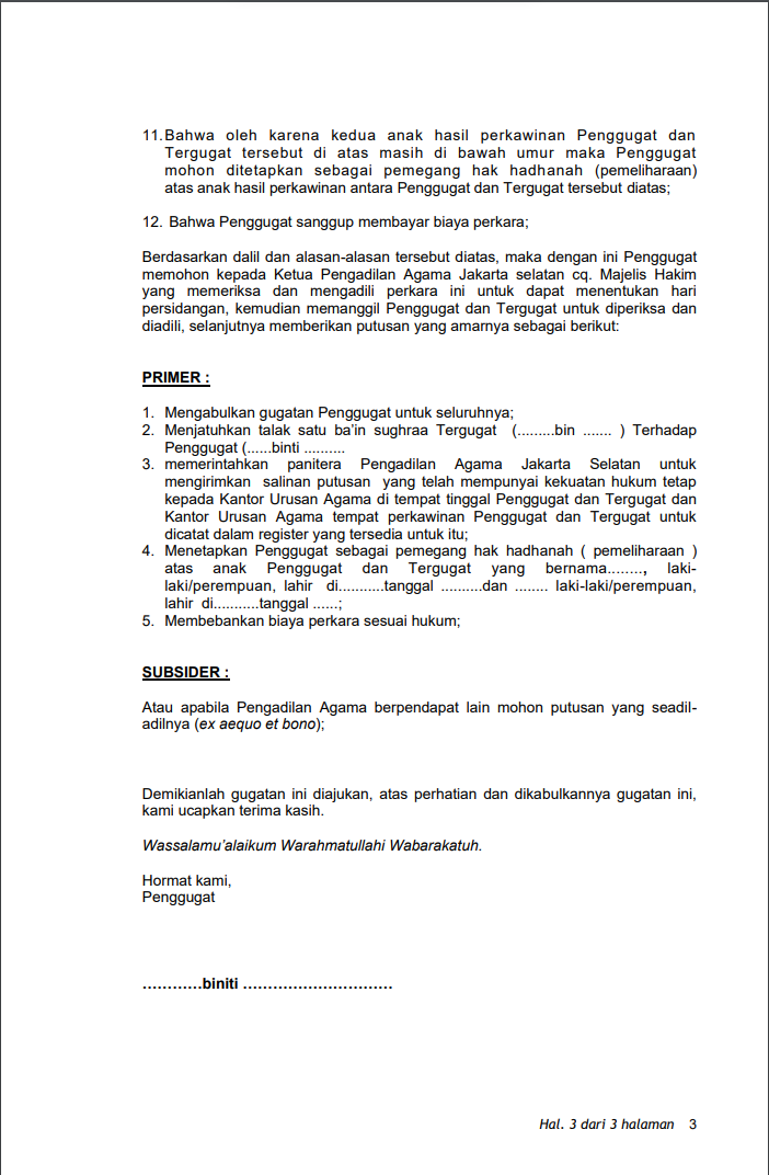 Detail Contoh Surat Kuasa Perceraian Sebagai Penggugat Nomer 57