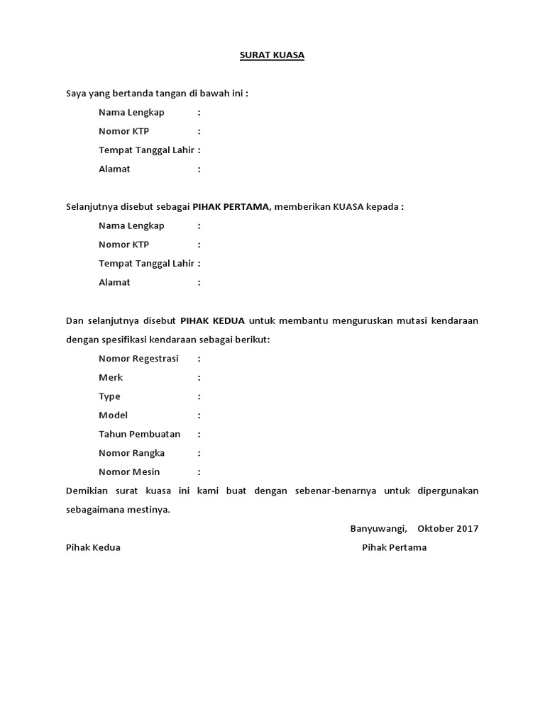 Detail Contoh Surat Kuasa Perpanjang Kir Mobil Nomer 29