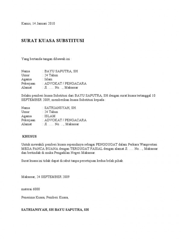 Detail Contoh Surat Kuasa Perpanjang Kir Mobil Nomer 6