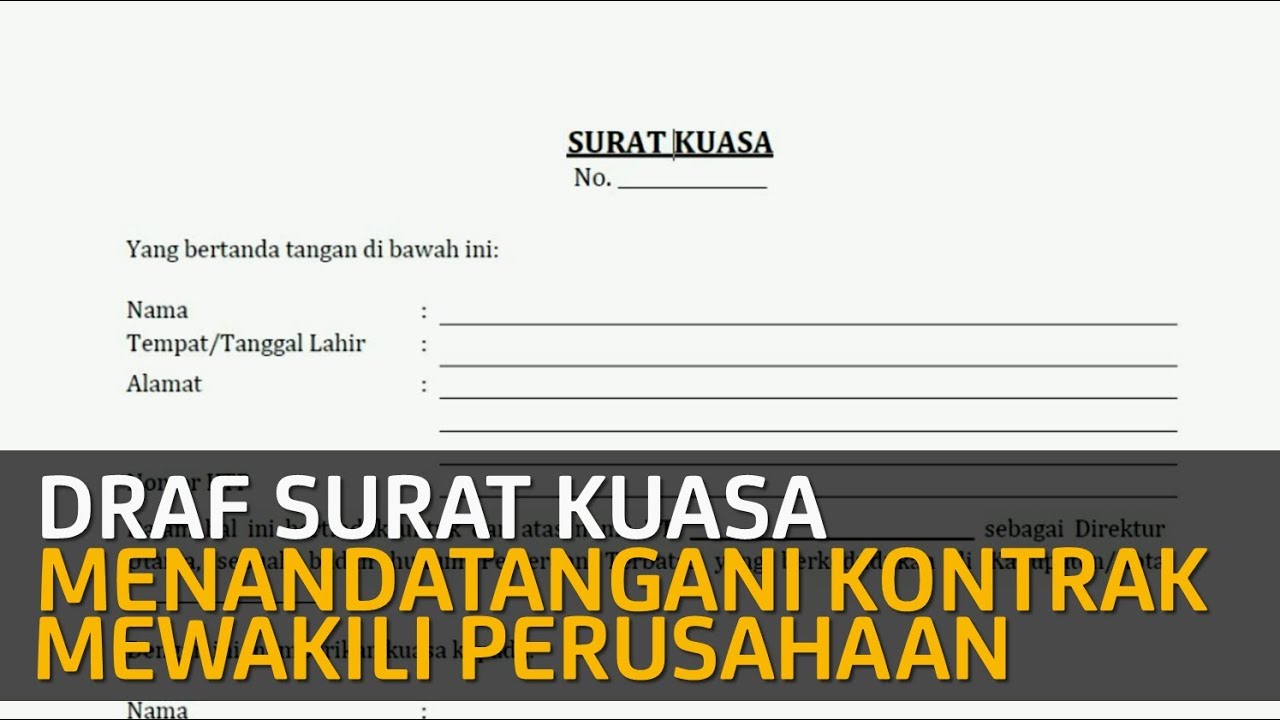 Detail Contoh Surat Kuasa Tanda Tangan Kontrak Nomer 5