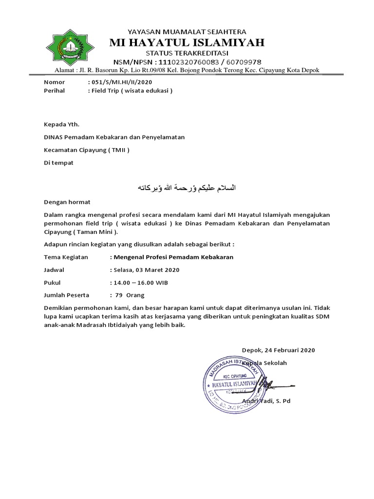 Detail Contoh Surat Kunjungan Sekolah Ke Pemadam Kebakaran Nomer 5