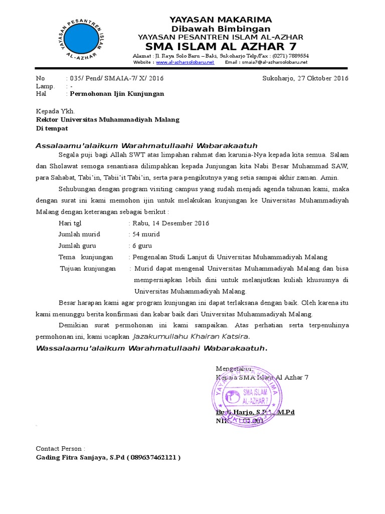 Detail Contoh Surat Kunjungan Silaturahmi Nomer 5