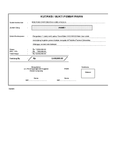 Detail Contoh Surat Kwitansi Nomer 21