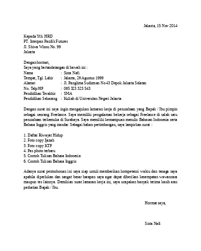 Detail Contoh Surat La Nomer 29