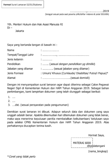 Detail Contoh Surat Lamaran 2019 Nomer 38