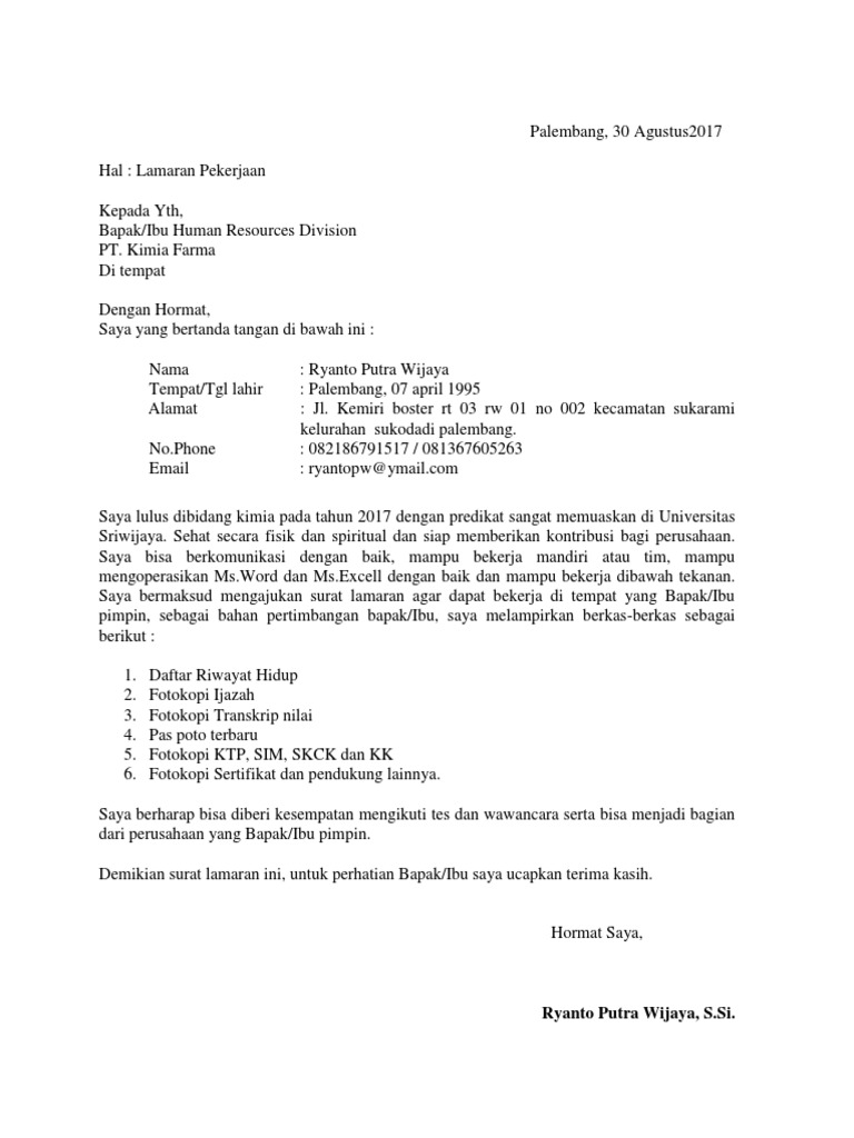 Detail Contoh Surat Lamaran Bidan Nomer 19