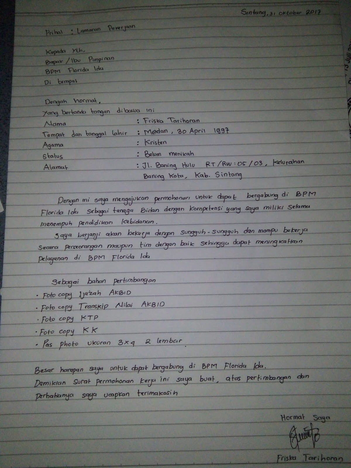 Detail Contoh Surat Lamaran Bidan Nomer 24