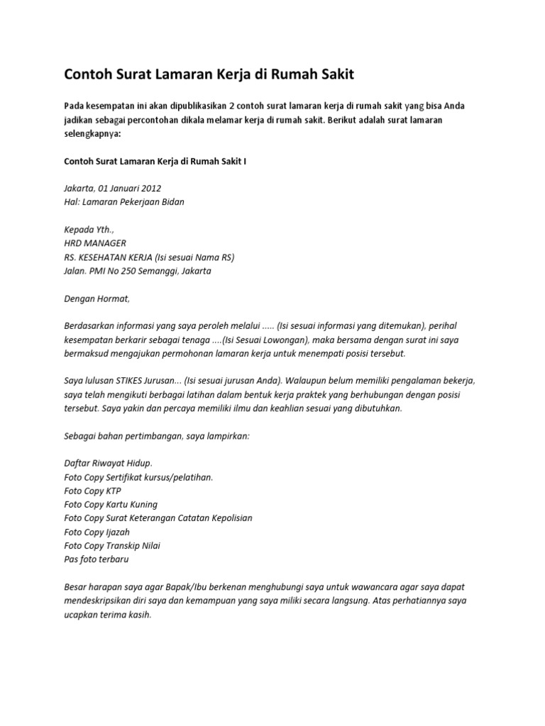 Detail Contoh Surat Lamaran Bidan Nomer 28