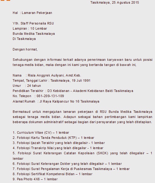 Detail Contoh Surat Lamaran Bidan Nomer 37