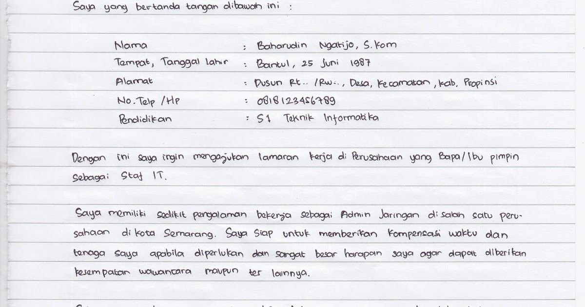 Detail Contoh Surat Lamaran Bidan Nomer 41