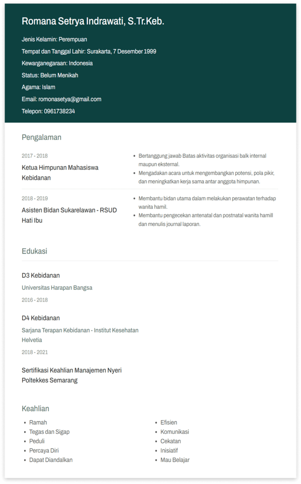 Detail Contoh Surat Lamaran Bidan Nomer 53