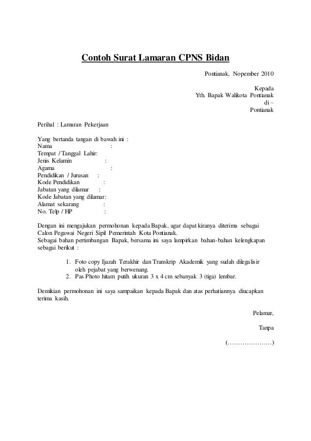 Detail Contoh Surat Lamaran Bidan Nomer 8