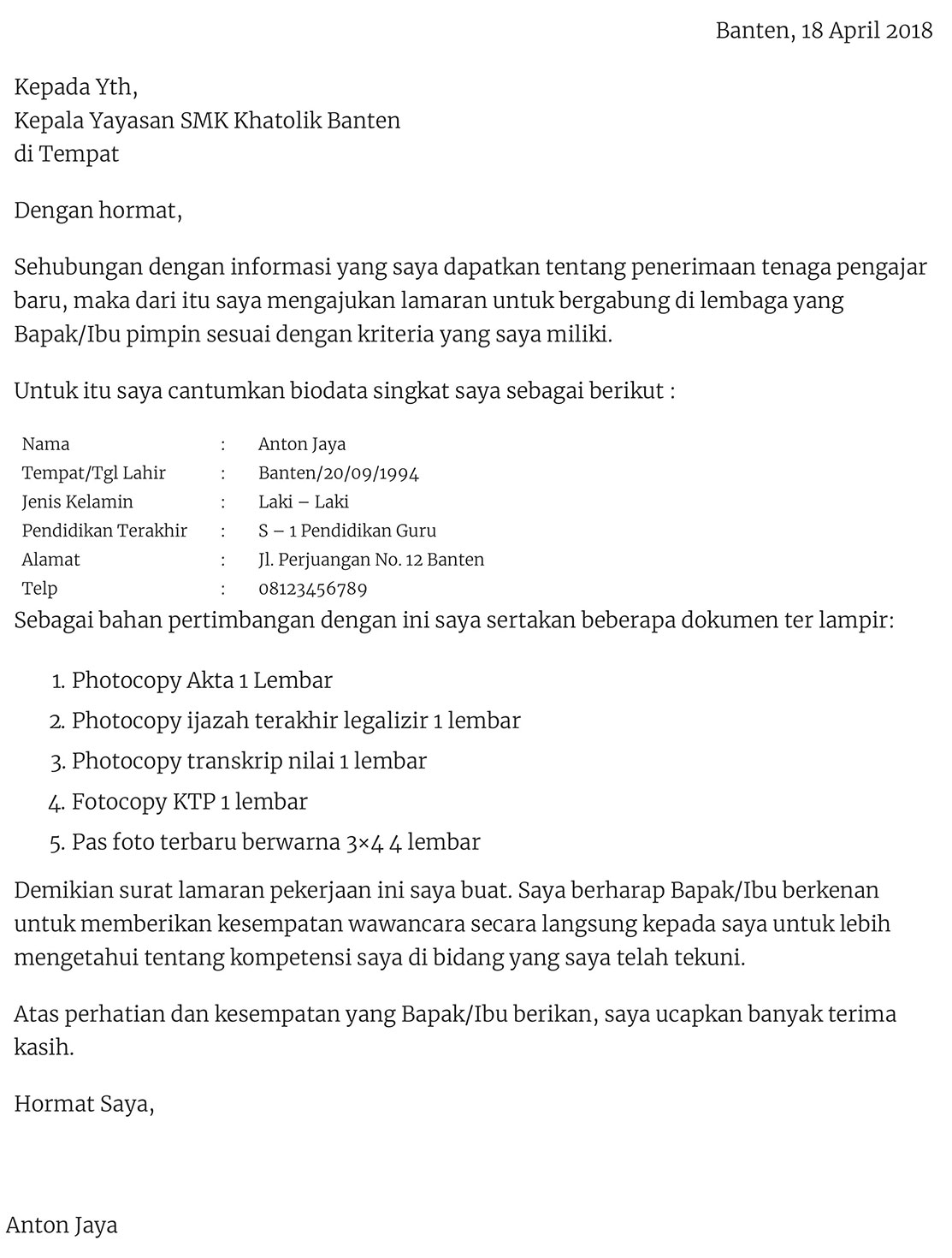 Detail Contoh Surat Lamaran Bimbel Nomer 56