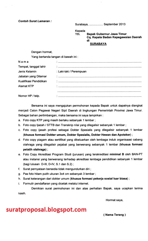 Detail Contoh Surat Lamaran Cpns 2018 Nomer 27