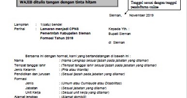 Detail Contoh Surat Lamaran Cpns Bkkbn Nomer 45