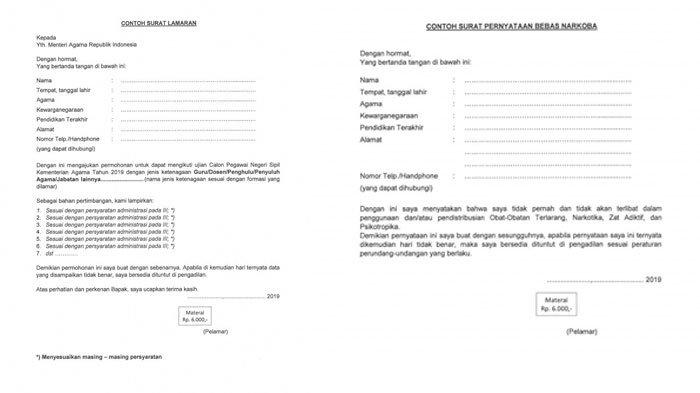 Detail Contoh Surat Lamaran Cpns Kemenag Nomer 12